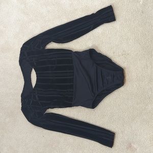 Black Motionwear halter neck dance leotard with open back